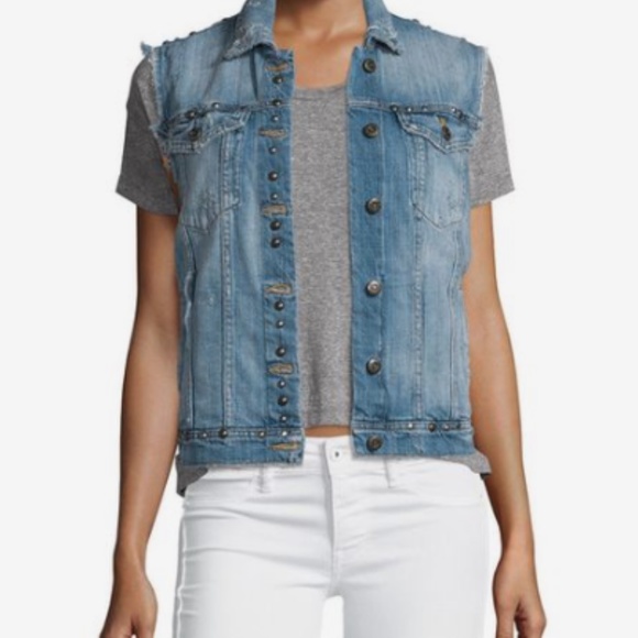BNWT Joe's Jeans Debbie Studded Vest XS - Picture 1 of 2